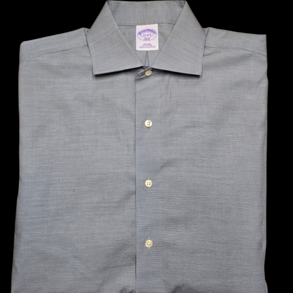 Brooks Brothers 346 Slim Fit Non Iron Dress Shirt 15-4/5 - Medium